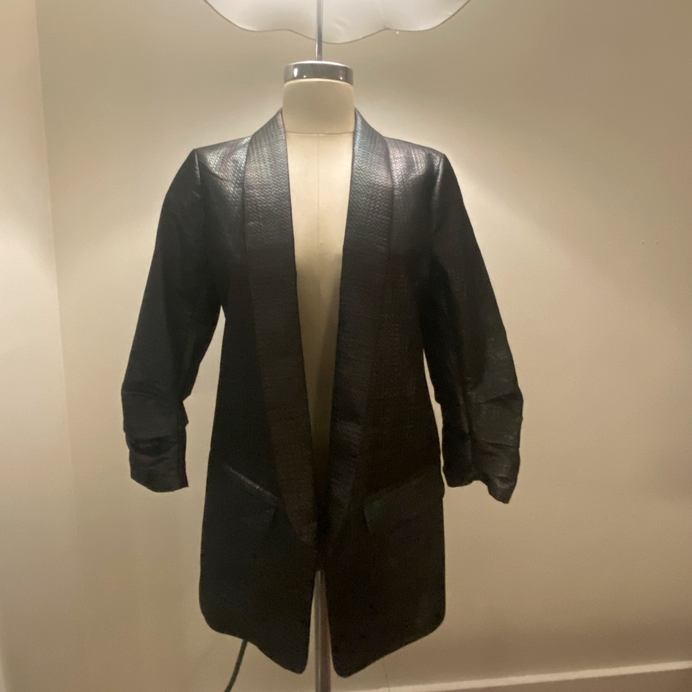 Anthropologie Hutch Textured Metallic Blazer